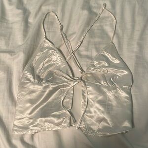 satin tie front going out top!